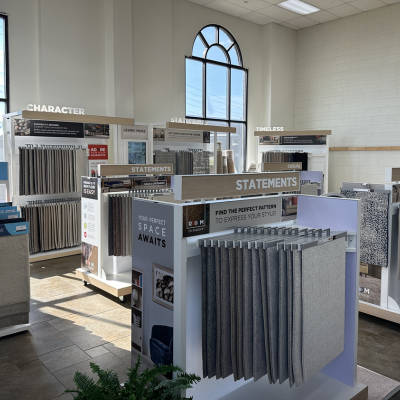 Carpet displays flooring store