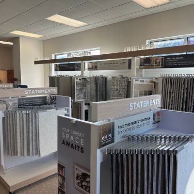 statement carpet displays at Weaver's Flooring America showroom in Waynesboro, VA