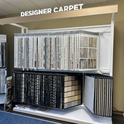 Designer carpet display at Weaver's showroom