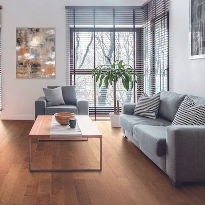 hardwood flooring in a living room